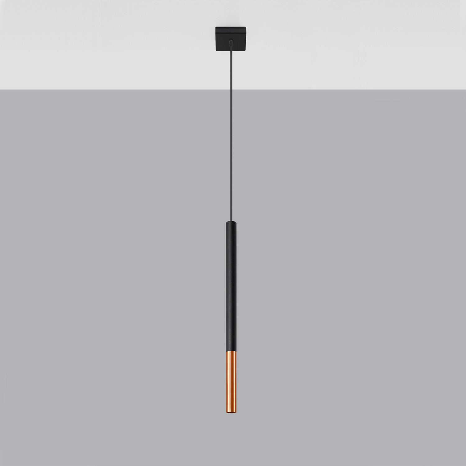 Lampa wisząca Mozaica czarno-miedziana 1xG9x12W punktowa tuba wym: 100 x 8 x 8 cm metal Sollux Lighting