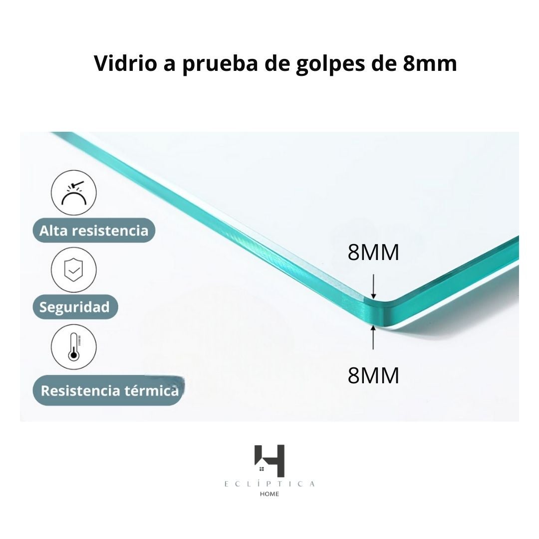 Mampara de Ducha Fija 90x200 cm Negro Mate con Cristal Templado 8 mm y Tratamiento Antical para Baños Modernos - 9