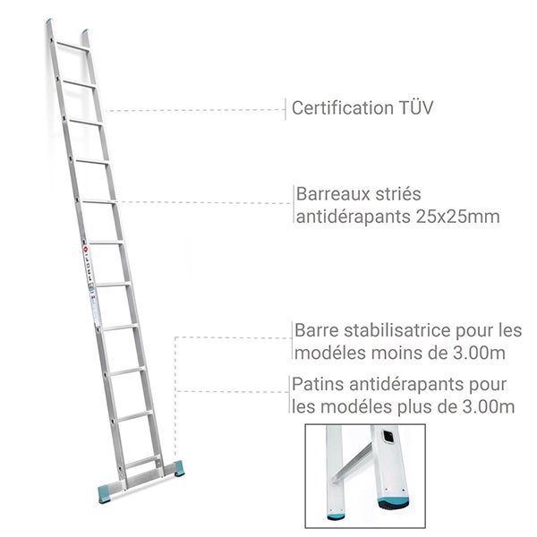Echelle Alu Simple 10 marches - 5