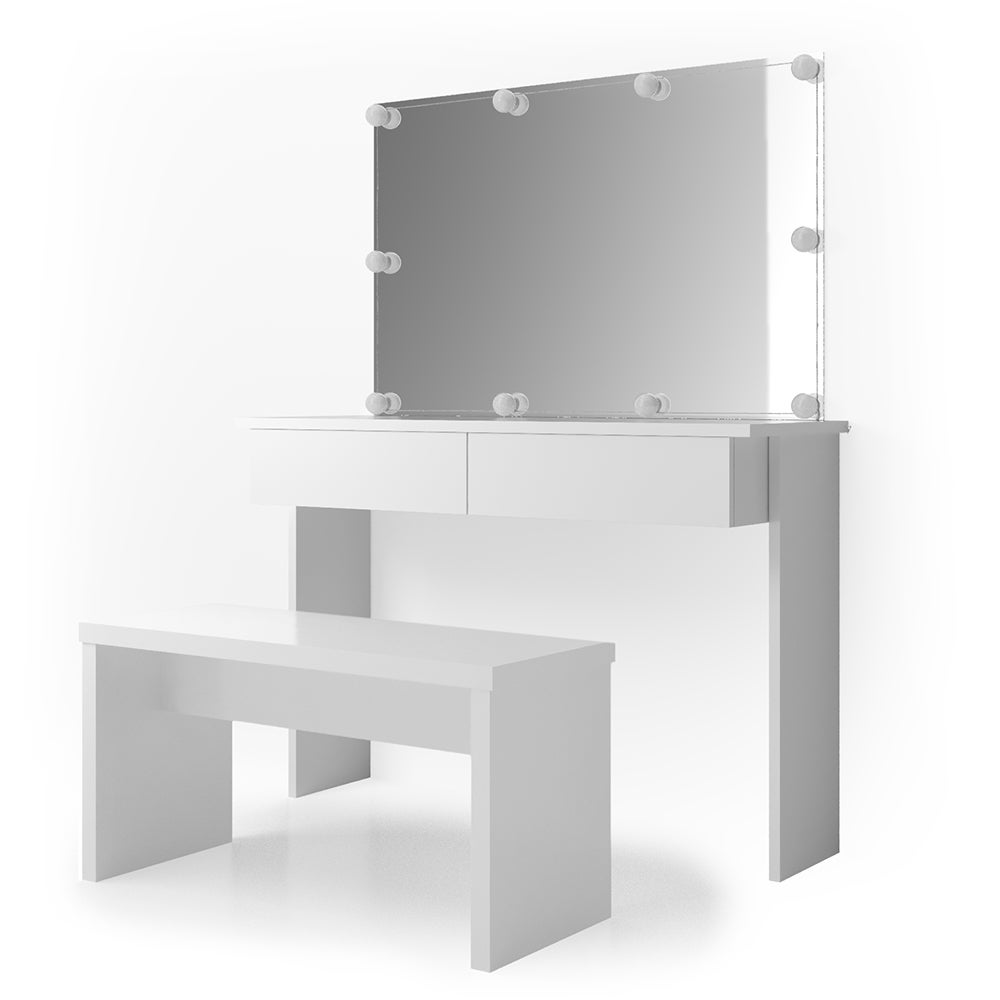 Vicco Stół jamający Azur, Biały, 120 cm z oświetleniem LED i ławką