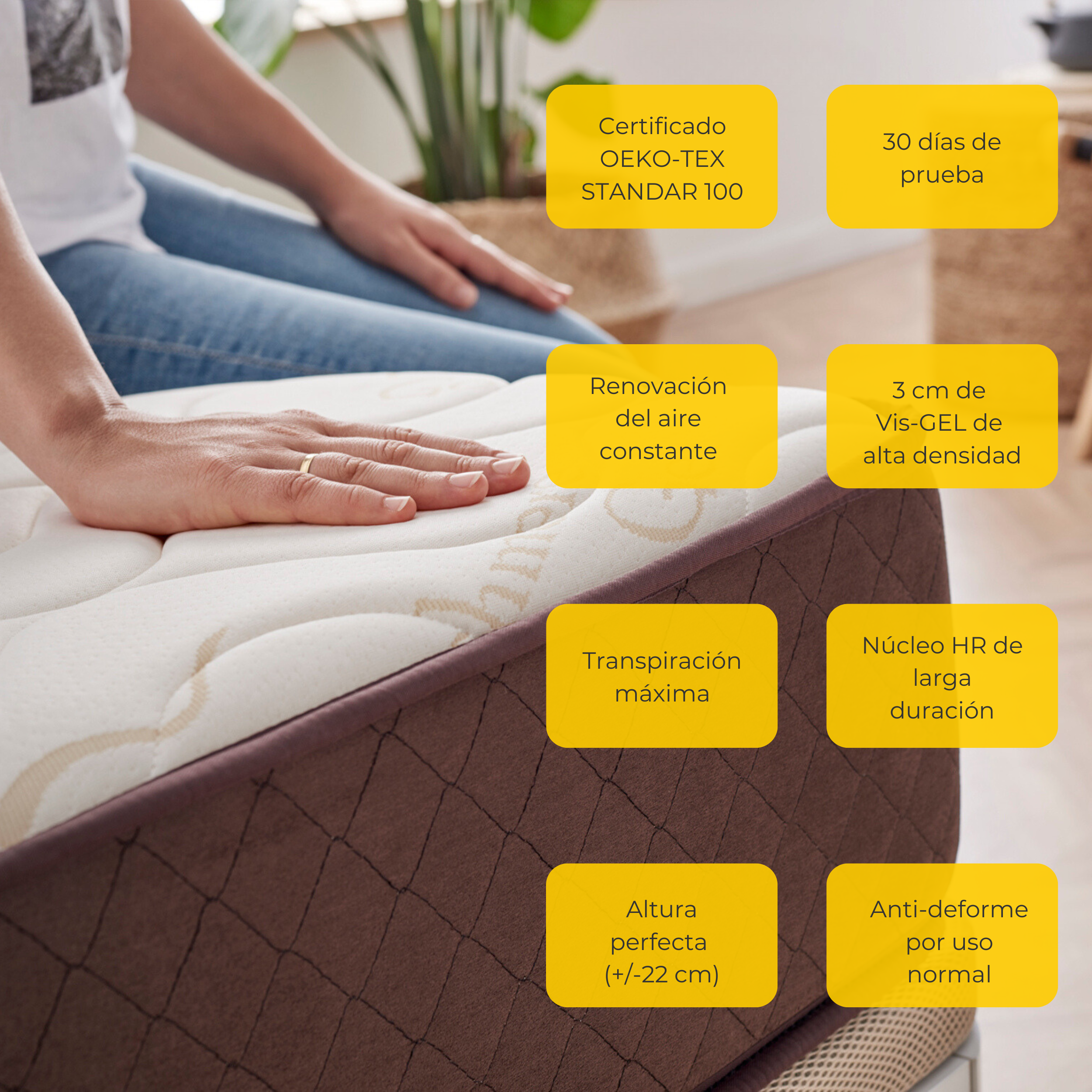 Matelas en mousse à mémoire de forme | 135 x 190 |Très épais 22 cm, 7 zones Confort | Haute fermeté |anti-acariens et mousses haut de gamme - 5