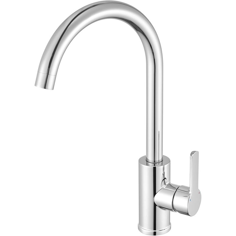 Elegancka bateria kuchenna, obrotowy kran zlewozmywakowy 360°, wysoka, wyciągana wylewka, bateria z mieszaczem wody ciepłej i zimnej