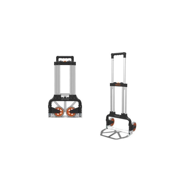 Carrello pieghevole nero pieghevole per scale con corda elastica e 10 ruote per case, piccoli negozi, supermercati