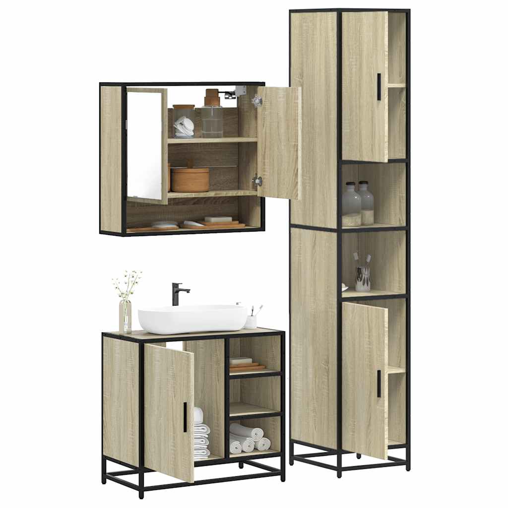 🚿 VidaXL Armario De Baño Roble Sonoma: Orden Y Estilo Para Tu Cuarto De Baño (30x30x130 Cm) – Colgante Y Con Amplio Almacenaje