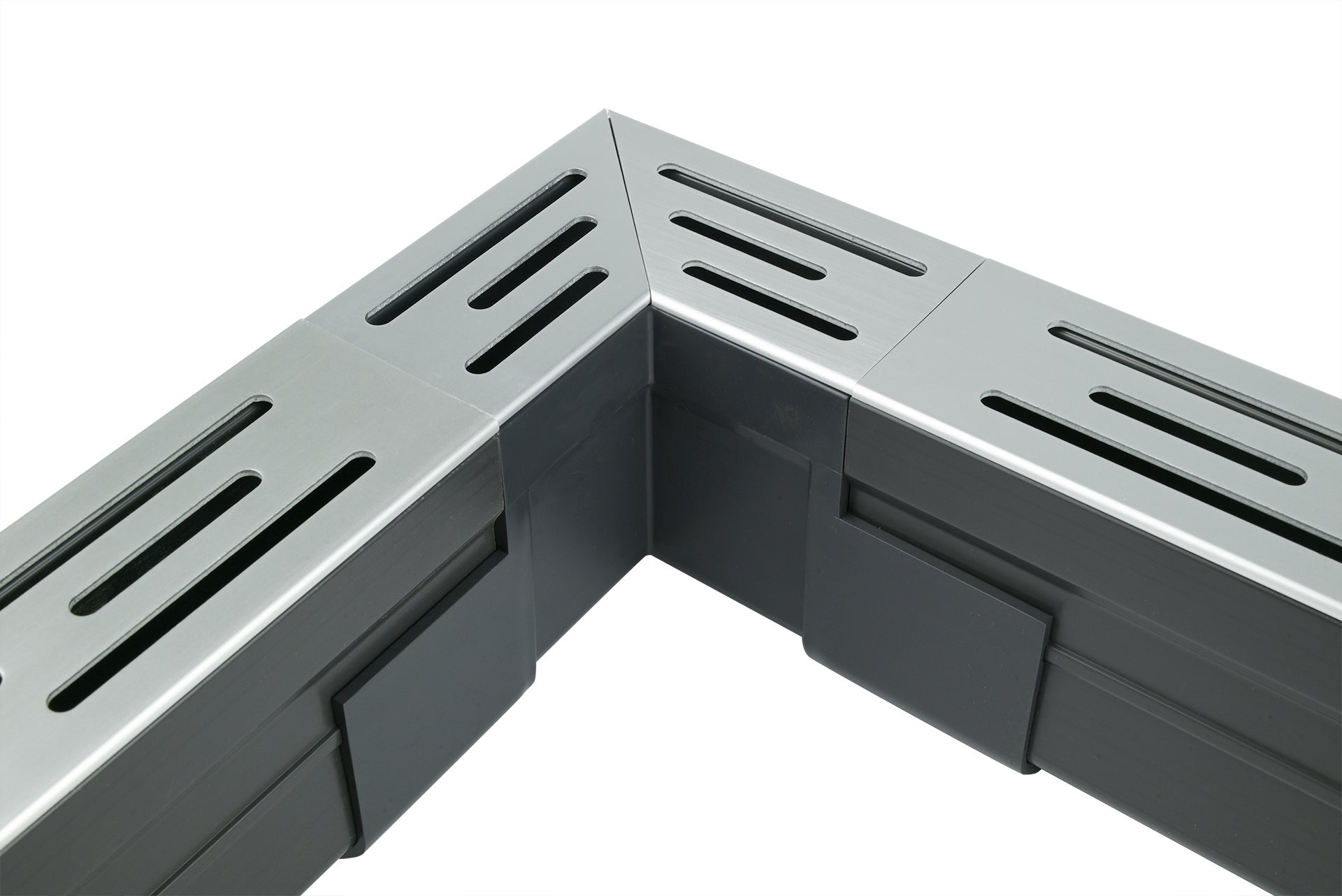 Wovar Pièce d'angle pour caniveau Narrow Line Aluminium 155 x 155 - Par Pièce - 4