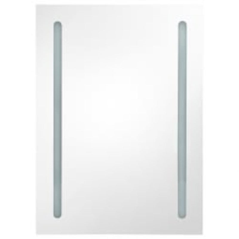 vidaXL Armario de baño con espejo y LED blanco y roble 50x13x70 cm - 4