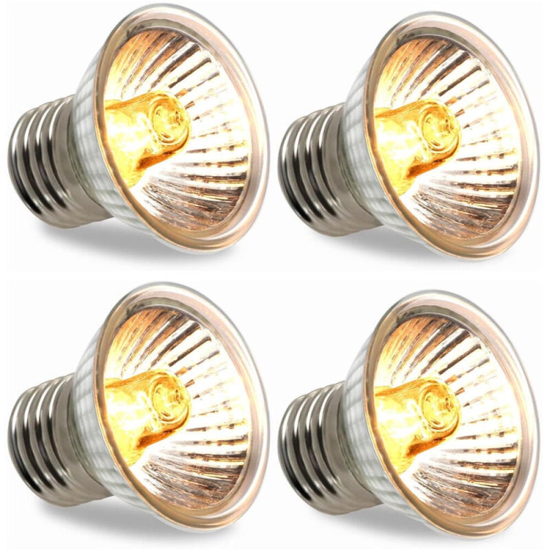 Żarówka grzewcza E27 25 W dla żółwi, lampa grzewcza UVA/UVB dla gadów, jaszczurek, żółwi i akwariów (opakowanie 4 szt.)