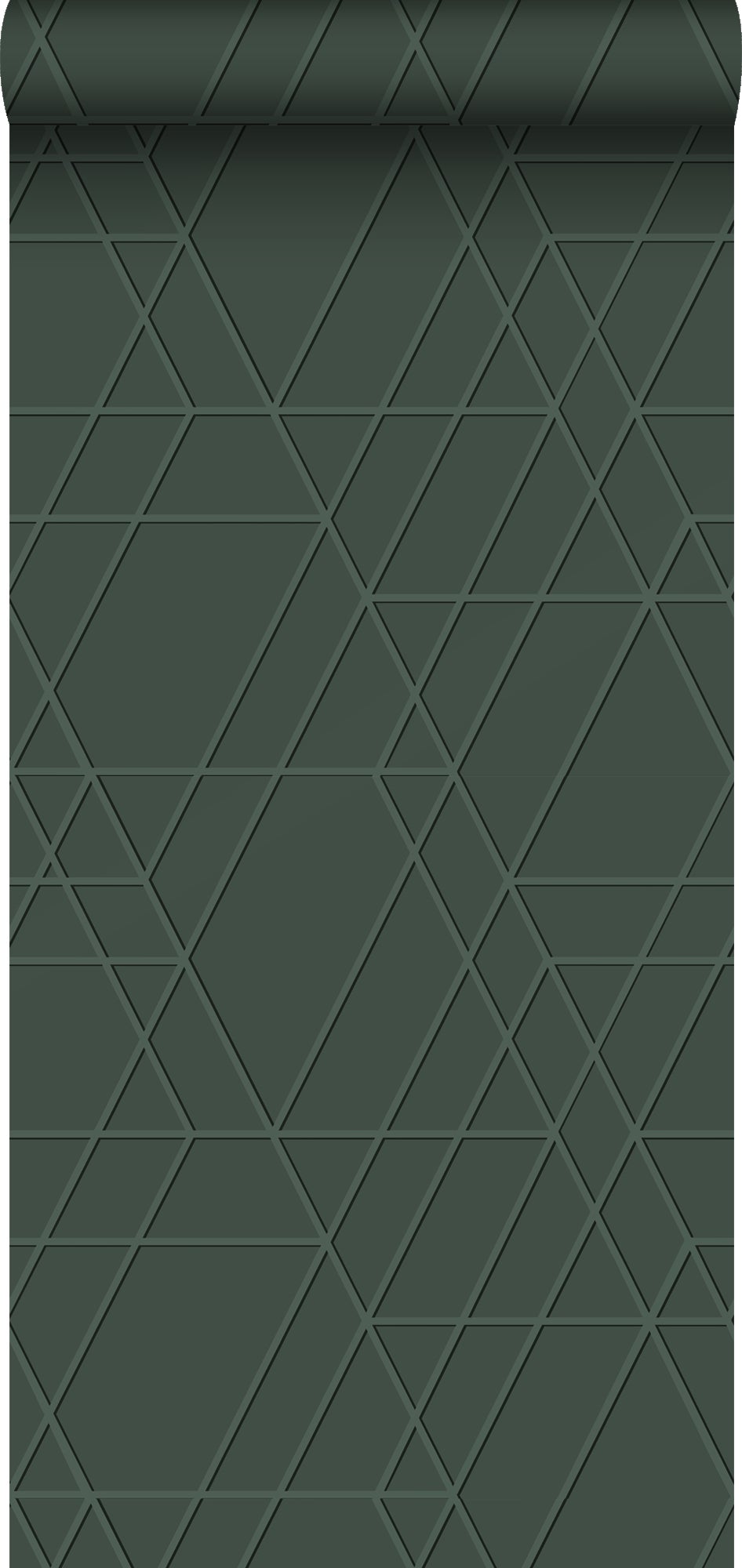 Tapeta graficzny motyw 3D ciemnej zieleni - 50 x 900 cm - ESTAHOME