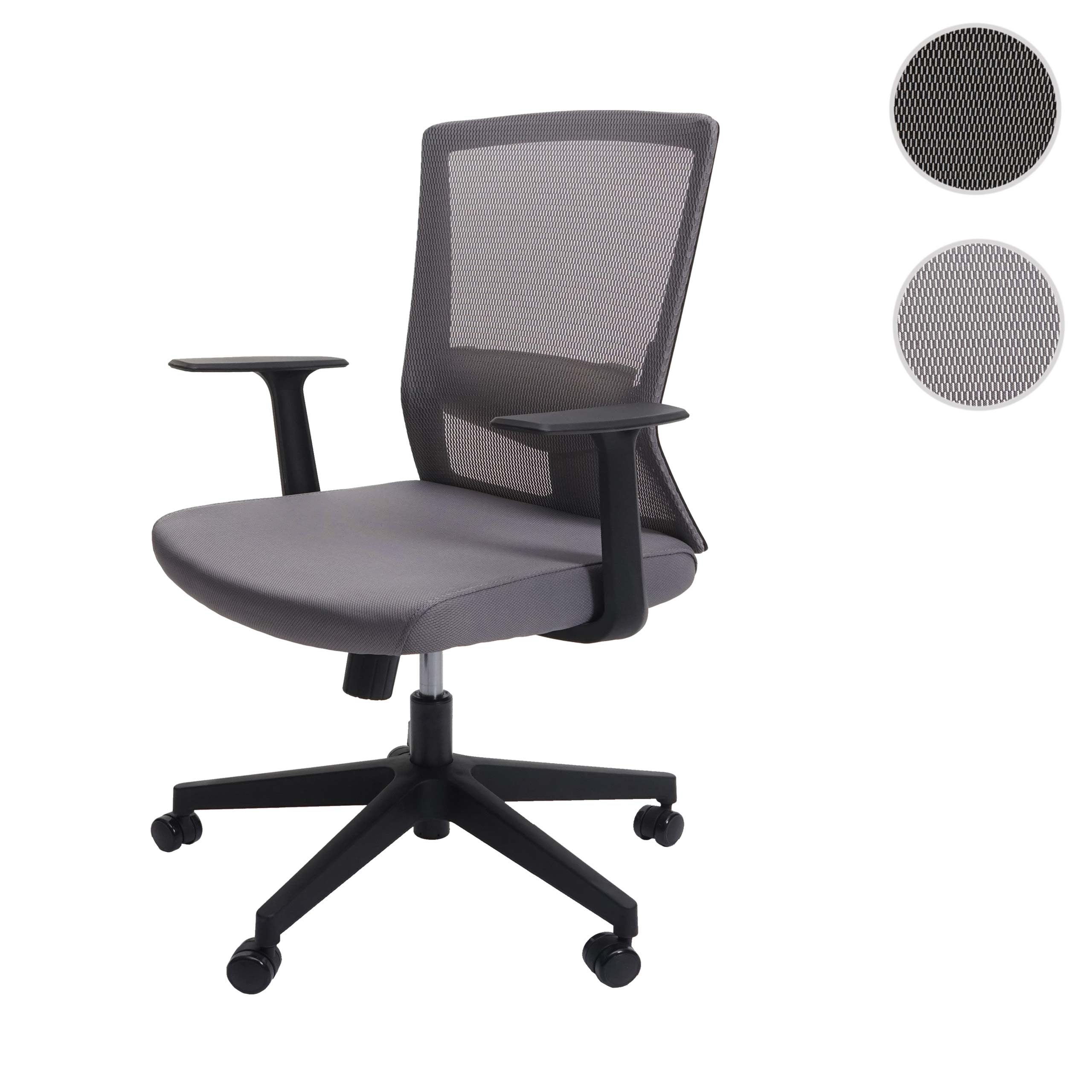 Poltrona sedia ufficio girevole ergonomica HWC-J90 regolabile tessuto traspirante grigio - 7