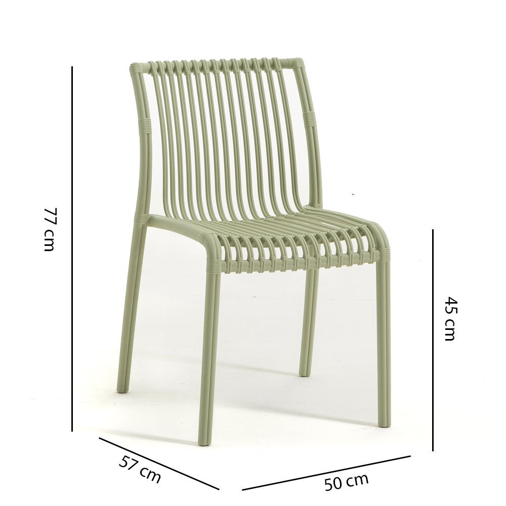 Lot de 6 Chaise de jardin sans coussin Olimpia en Polypropylène Vert - 2