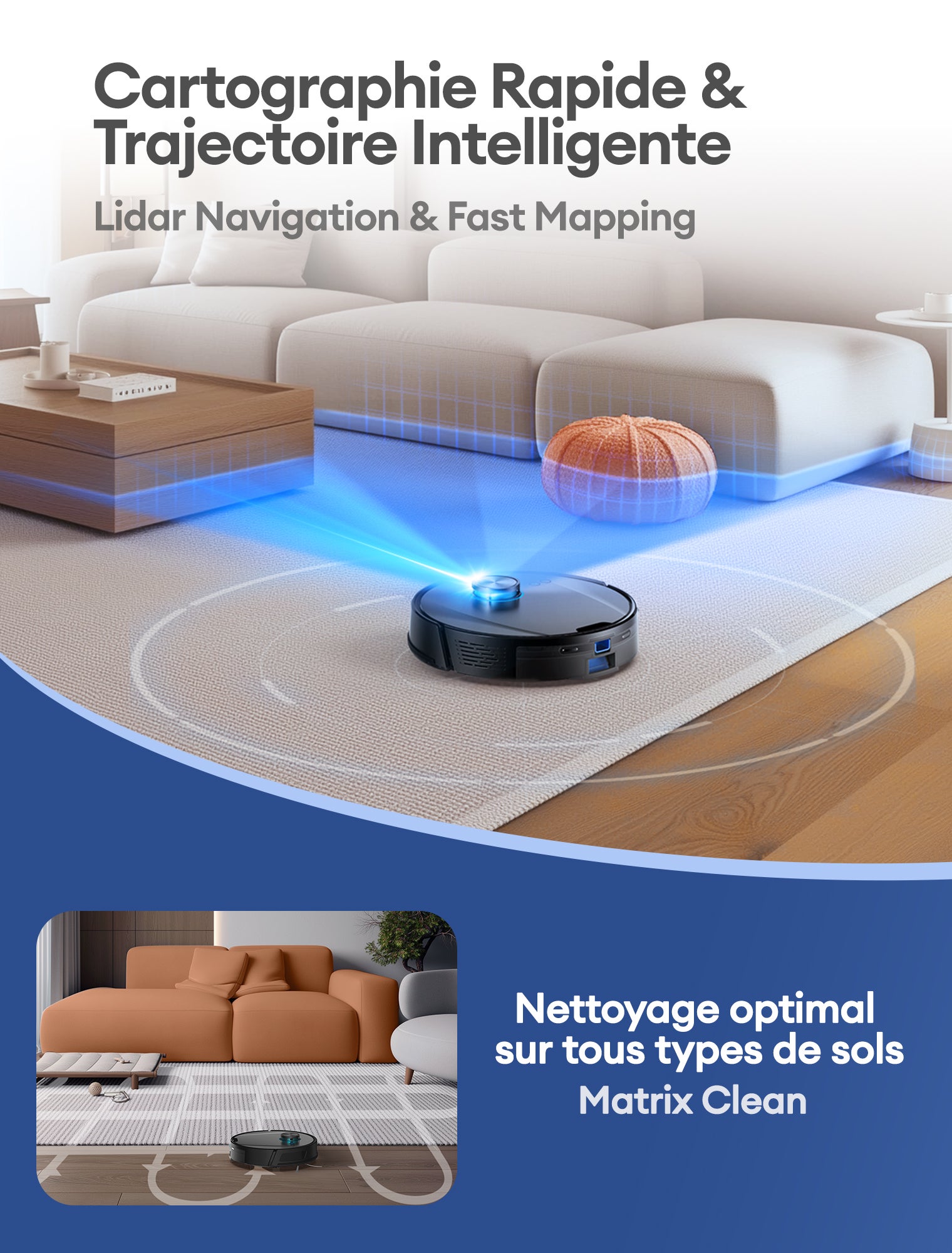Aspirateur Robot Laveur TP20 Pro, 12KPa, 3.5L, 6 Modes de Nettoyage, Navigation LDS, Station Auto-Vidage,180min, Navigation LDS, Noir - 6
