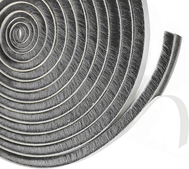 Vedação de escova para porta de correr, 9 mm (L) x 15 mm (P) x 6 mm (C), à prova de som, para janela e porta.