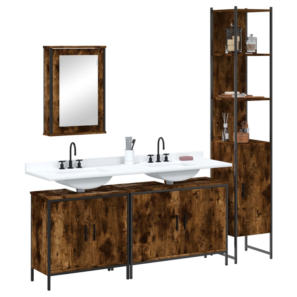 Mobiletto Armadietto da Bagno,Contenitore Bagno Rovere Sonoma 25x25x170 cm in Truciolato -FW45393