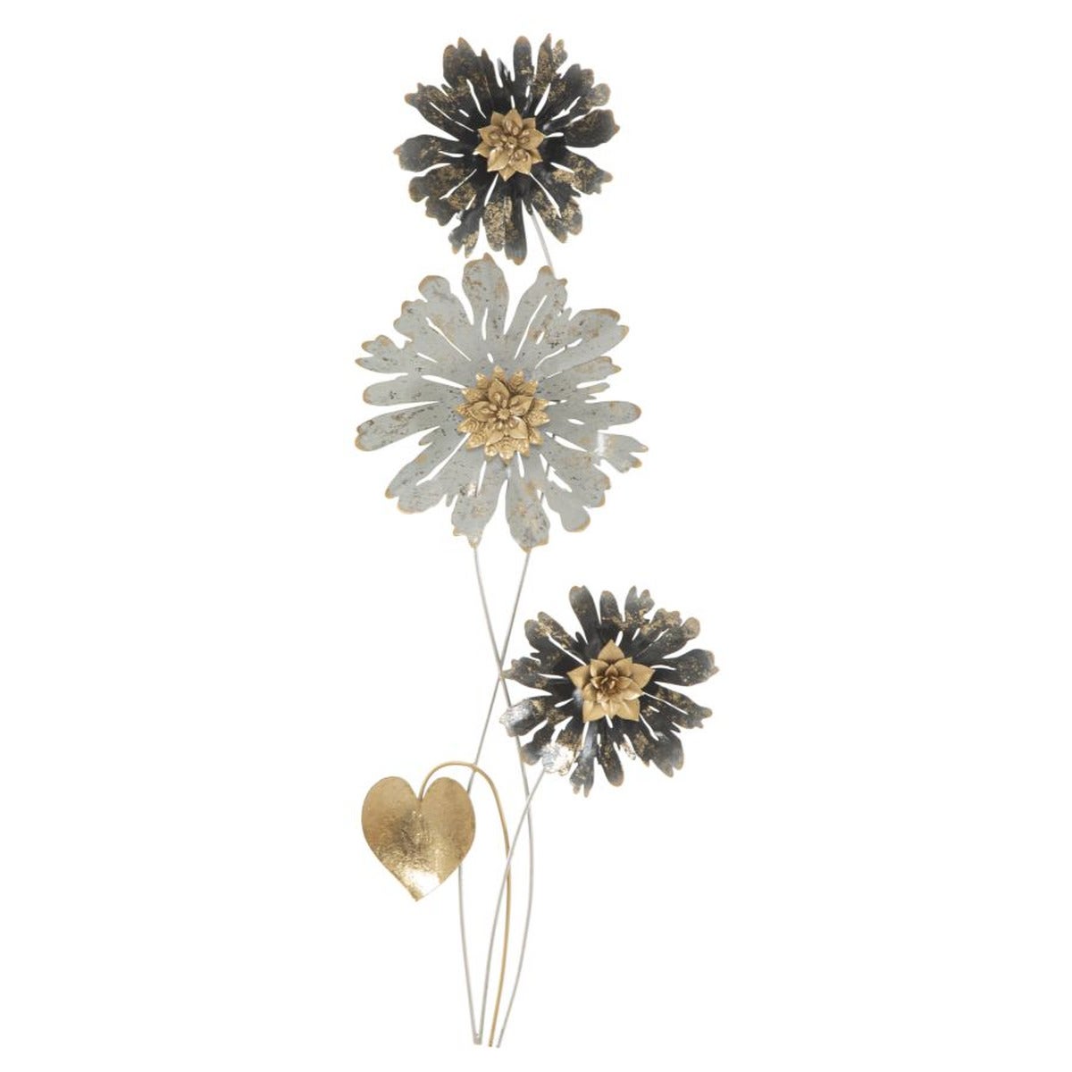 Metalowa Dekoracja 3D Kwiaty 42, Metal, Wielokolorowy, Seven Design