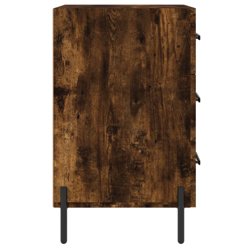 Table de chevet chêne fumé 40x40x66 cm bois d'ingénierie - 5