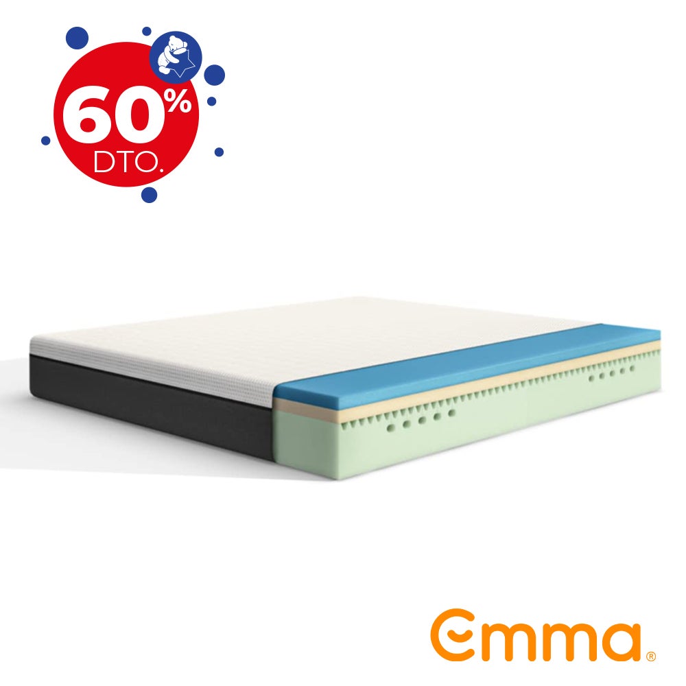 Emma  Colchon Original 90X190, 4 Capas Con Espuma Viscoelástica -Firmeza Media -Transpirable -Alivio De Presión, 25 Cm De Grosor , Leroy Merlin