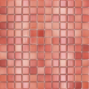Mosaïque En Verre Translucide 68-Retro-F_f - Gris Et Rouge - Lot De 10 Plaques - Fabriqué En France