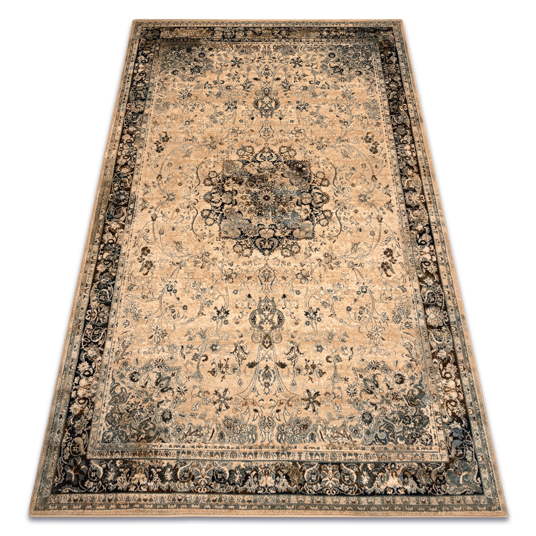 Dywan wełniany POLONIA KORDOBA25 Rozeta, ramka sepia 170x235 cm