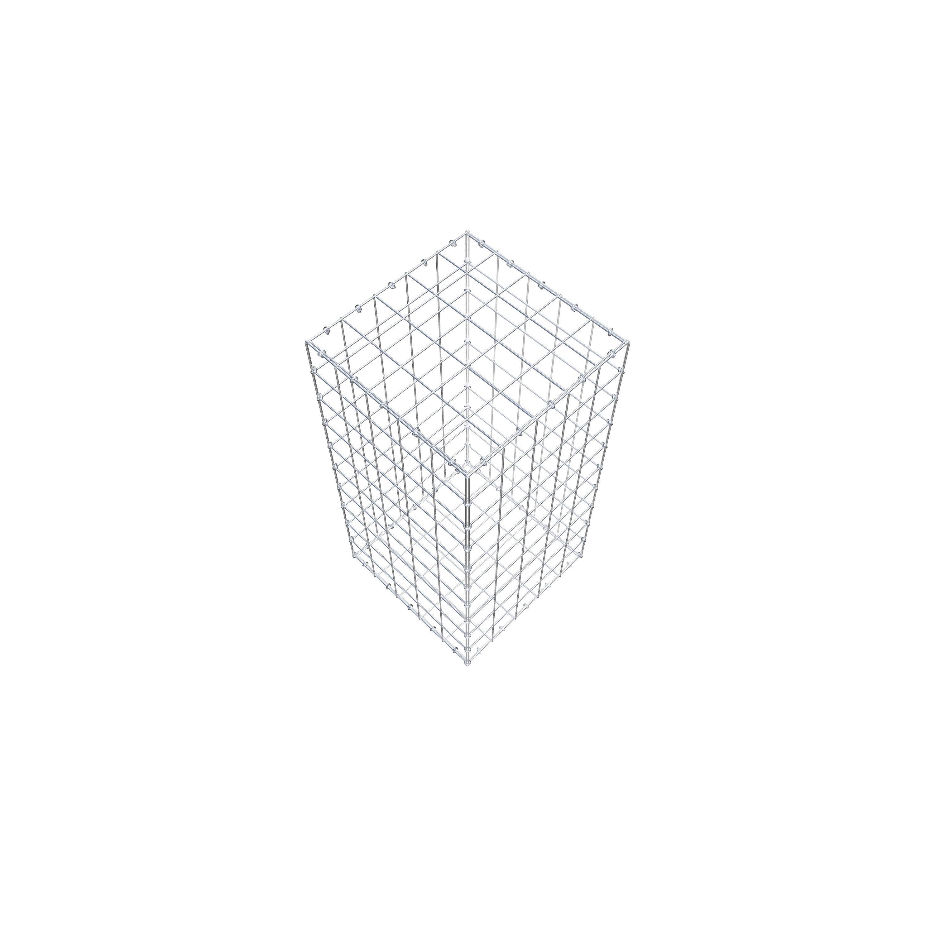 Gavión de acero galvanizado 100x50x50cm (LxAxP), malla 10 x 10cm, Anillo en C, jaula metálica para muro o jardín - 4