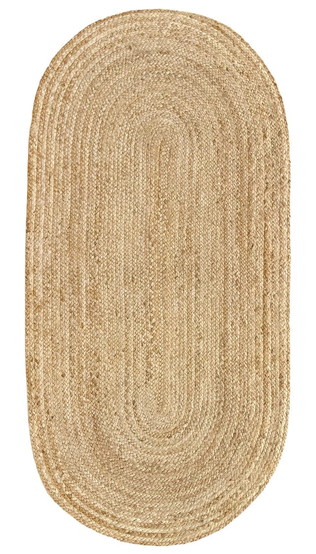 Hamid - Tapis ovale en jute naturel ALHAMBRA 140x70cm - Tapis pour salon, chambre, salle familiale