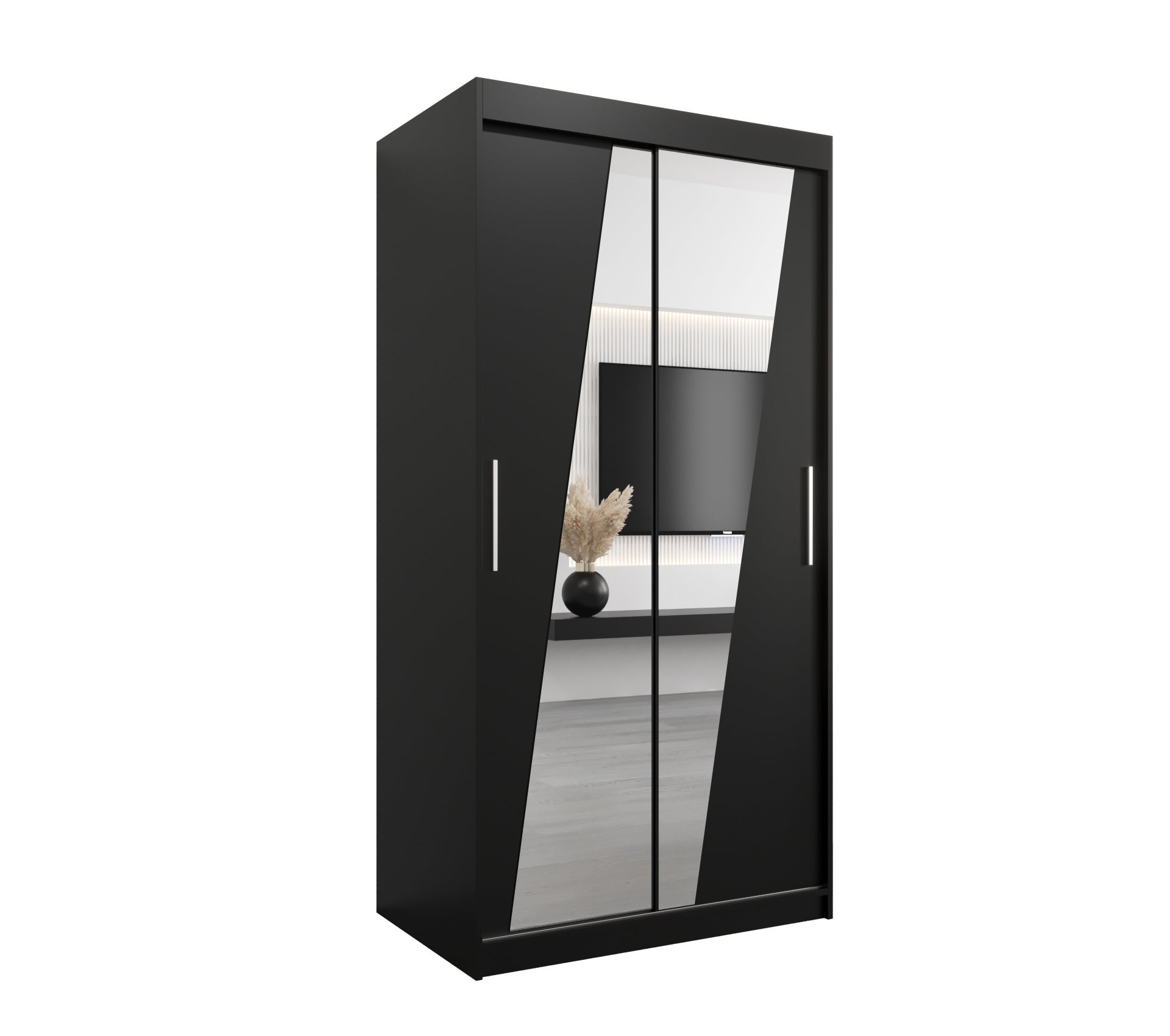 Szafa przesuwna garderoba RHOMB 100 x 62 x 200 cm Czarny - Abiks Meble