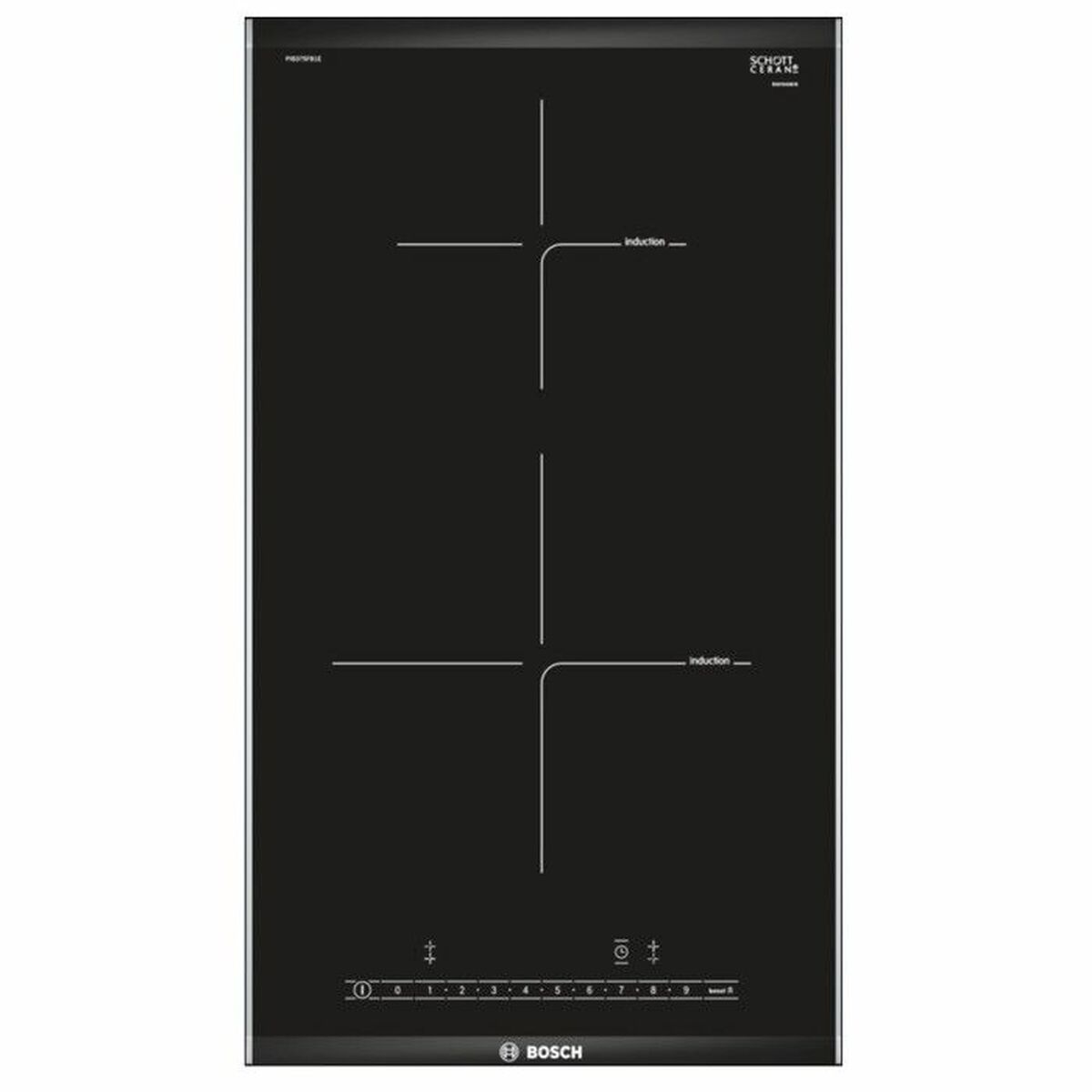Bosch PIB375FB1E Table de cuisson en acier inoxydable Table de cuisson à induction encastrable 2 feux Noir - 7
