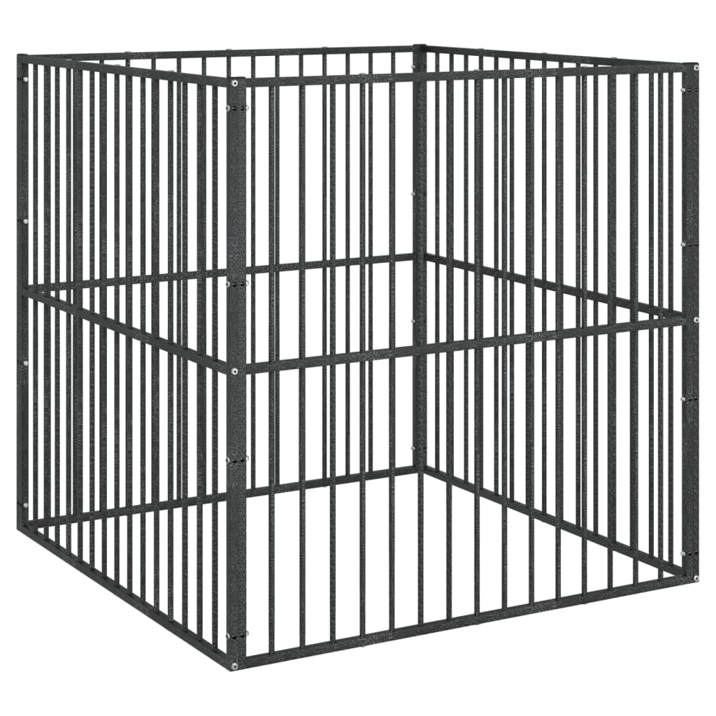 Box Per Cani Taglia Grande PawHut | Recinto Modulabile 6 Pannelli | 164x83x100 Cm Nero - Foto 7