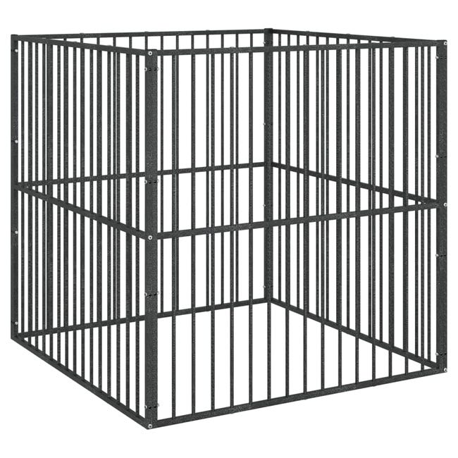 Box Per Cani Taglia Grande PawHut | Recinto Modulabile 6 Pannelli | 164x83x100 Cm Nero - Foto 7