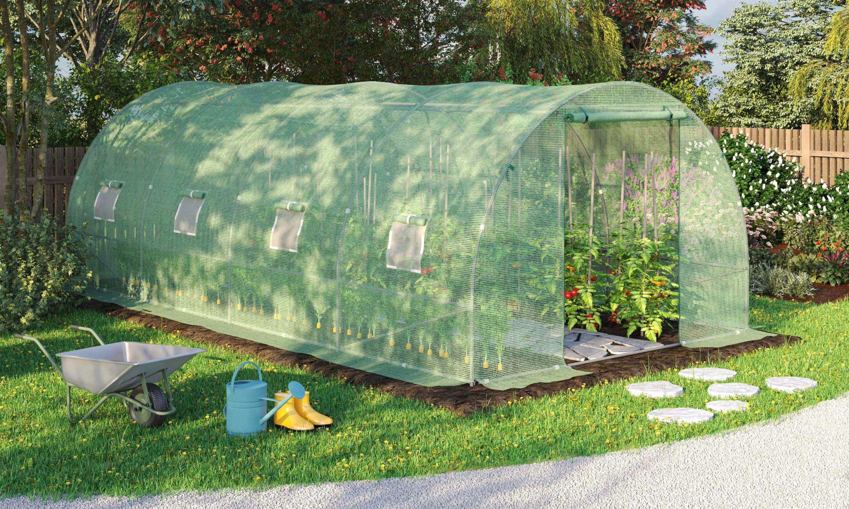 Serre tunnel de jardin en polyéthylène Renforcée - 18 m² - 4