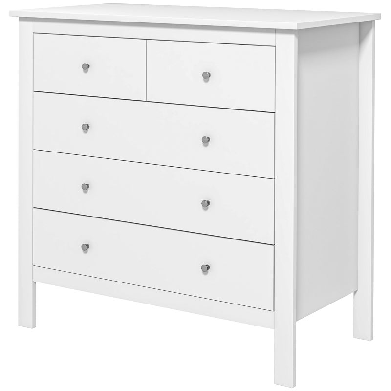 Cómoda, aparador, apertura/cierre silencioso, dispositivo antivuelco, 79 x 39,5 x 80,5 cm, blanco