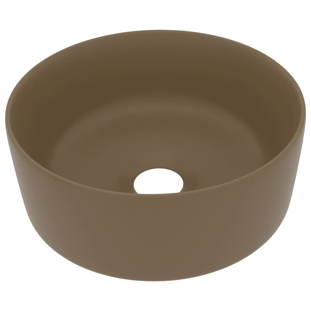 Lavabo rond de luxe Crème mat 40x15 cm Céramique 2 | Leroy Merlin