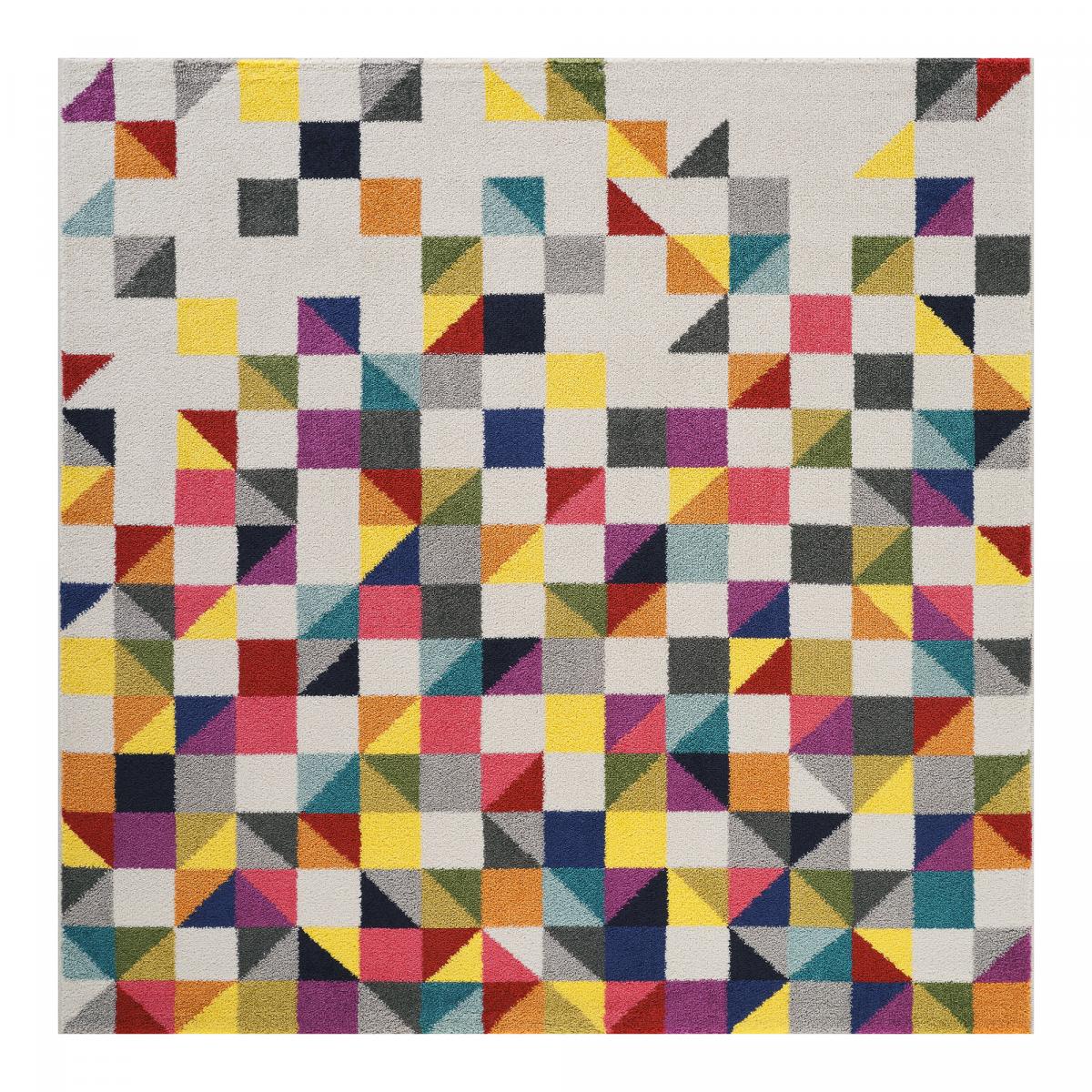 tapis salon 160x230 tissé multicolore rectangle motif géométrique LYN6 BOUTIK - 6