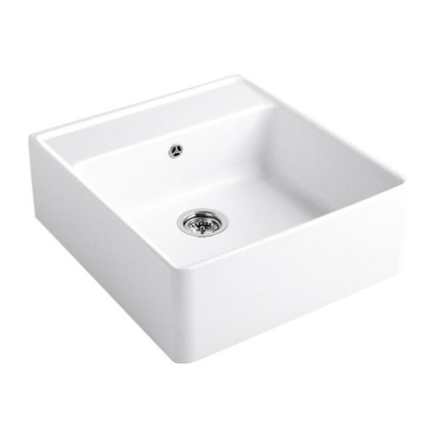 Evier timbre office VILLEROY ET BOCH Tradition 1 bac Blanc CeramicPlus avec vidage automatique