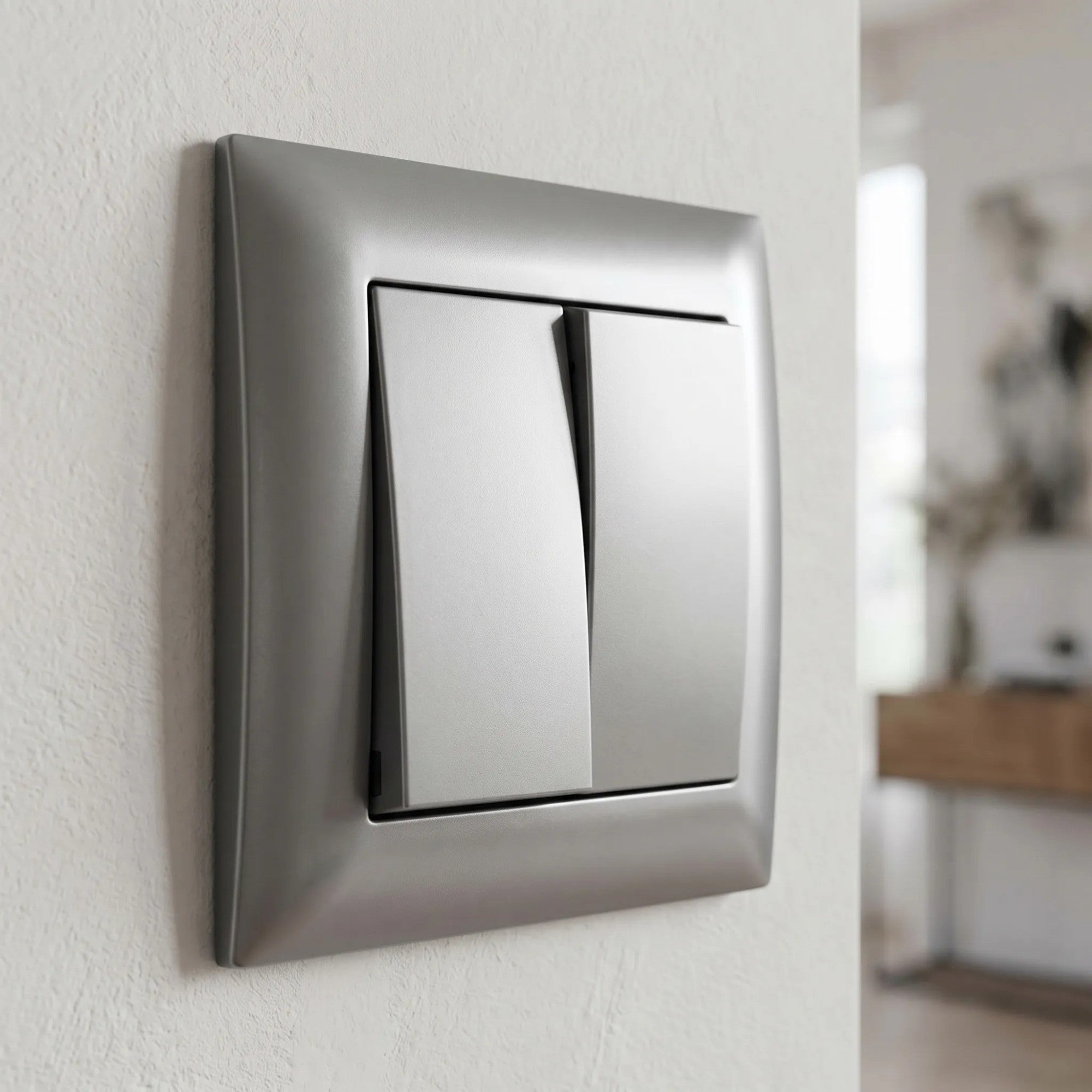 Toolight Întrerupător Dublu Oste Jnh007-w Grey | Leroy Merlin