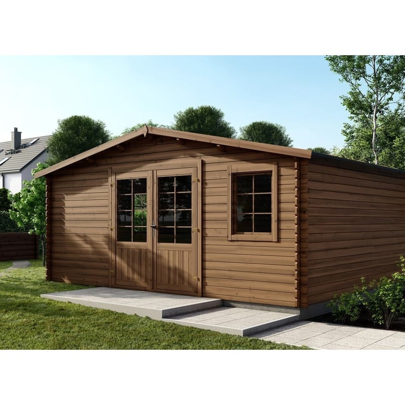 Domek ogrodowy ALTANKA 25 m2 - 5x5 m - 28 mm, drewniany, impregnowany, DOM596, 1szt.