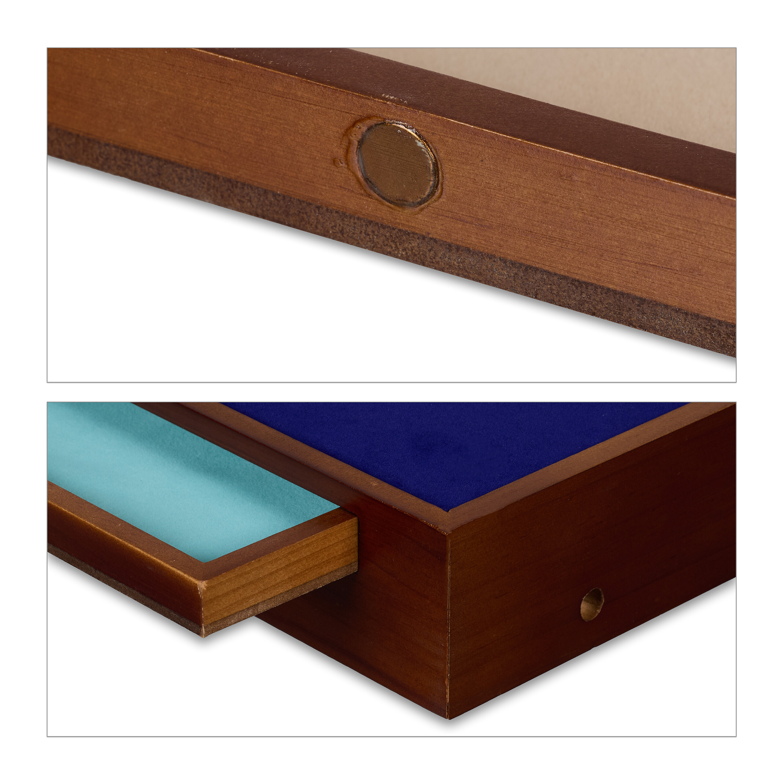 Table de puzzle, 6 tiroirs, jusqu’à 1500 pièces, bois & tissu, support pliant, multicolore, Relaxdays - 8