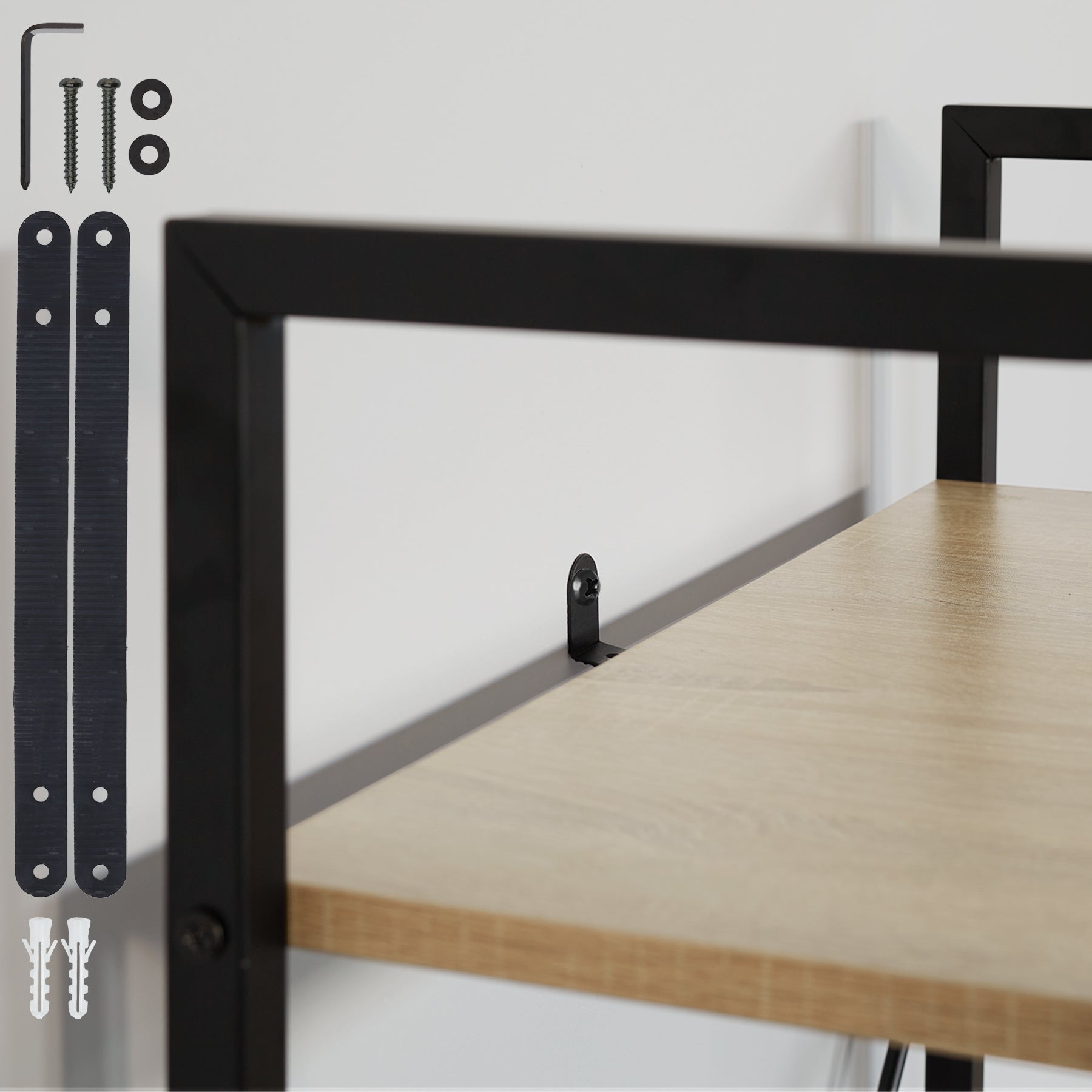 Tectake Etagère échelle Brentwood 57,5x34x173cm - Bois clair industriel, Chêne Sonoma - 9