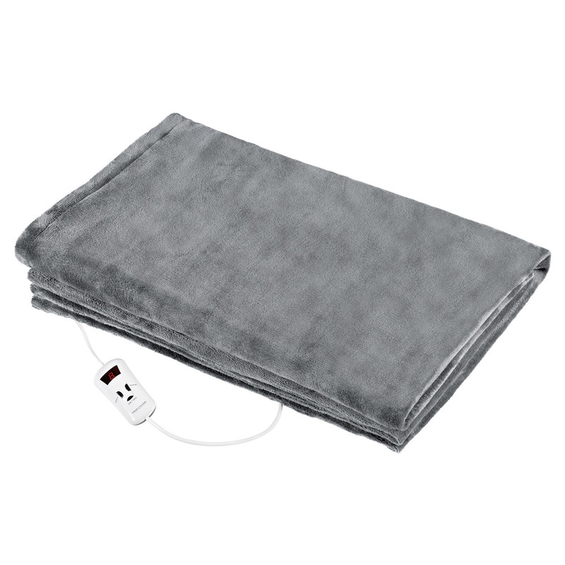 Manta eléctrica grande, medidas 130x180cm, 10 niveles temperatura, lavable, tejido polar, proficare, gris, 180, wzd 3061