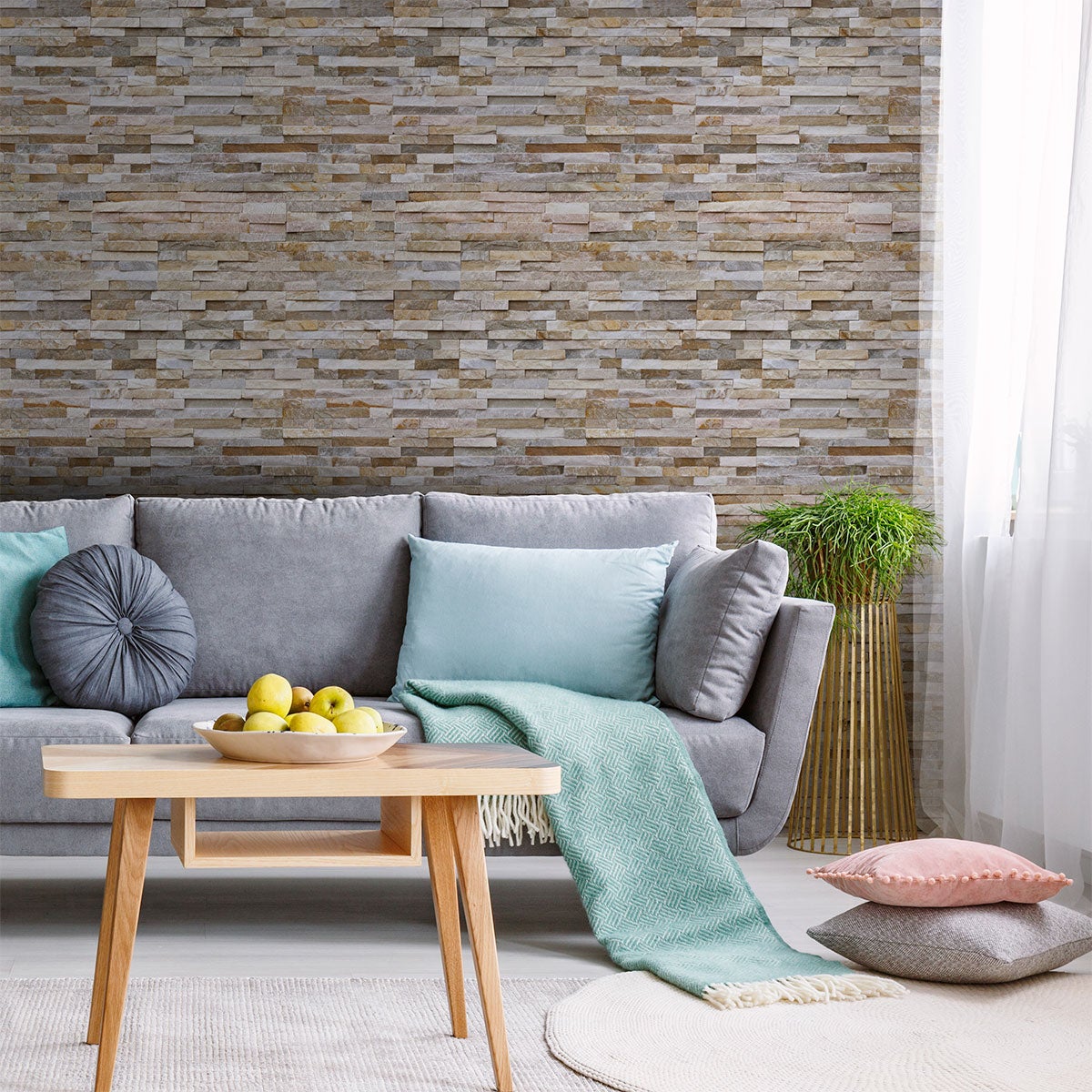 Adesivi pietra Rivestimento in pietra della Dordogne - Sticker adesivo - adesivi murali - 40x40cm - 3