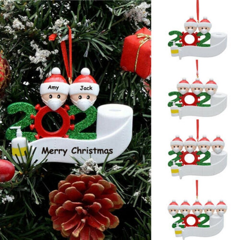 Décorations de Noël personnalisées pour sapin, bonhomme de neige à suspendre, noms et vœux à faire soi-même, cadeaux personnalisés pour famille, amis - 6
