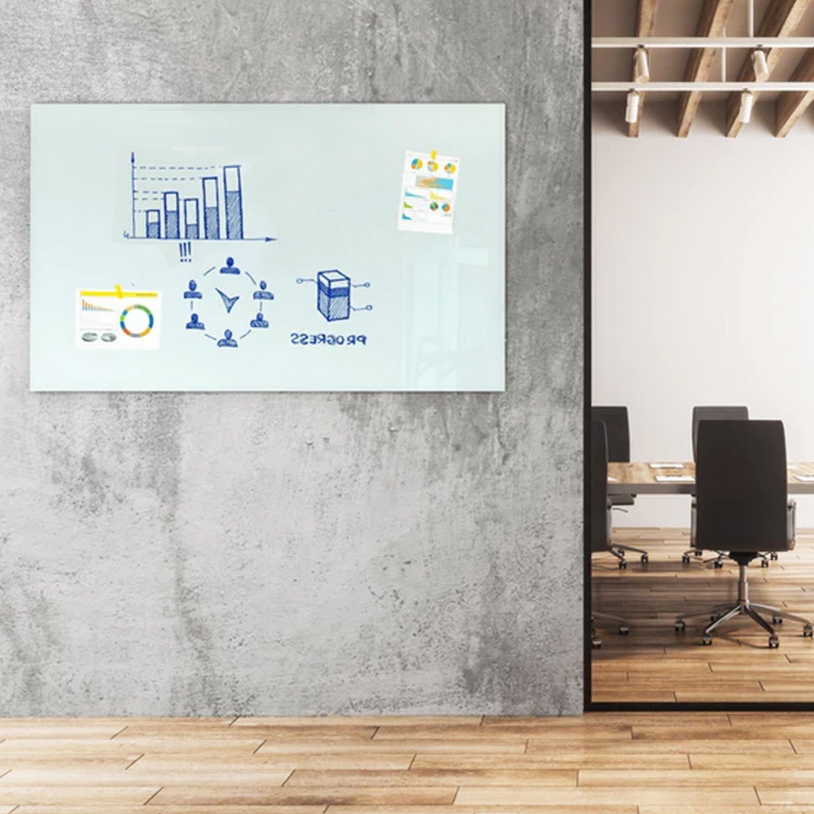 Tableau magnétique en verre, Sans cadre Matériel de montage inclus, 65 x 100 cm - 4