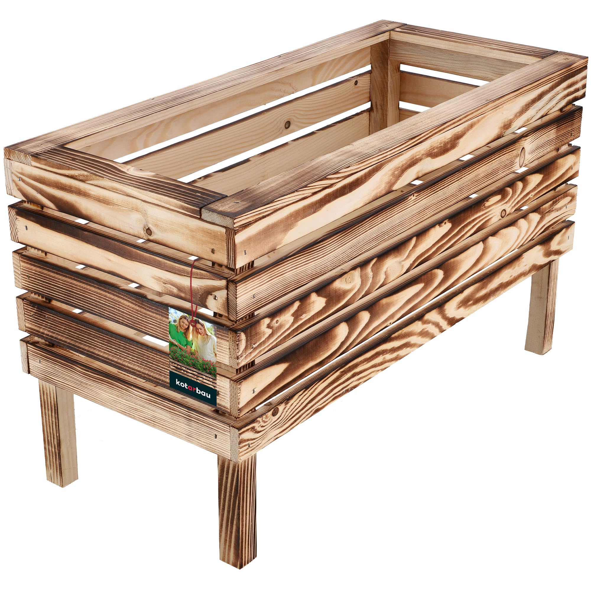 Skrzynka 64cm kwietnik drewniany donica doniczka ogrodowa na kwiaty rośliny - KOTARBAU