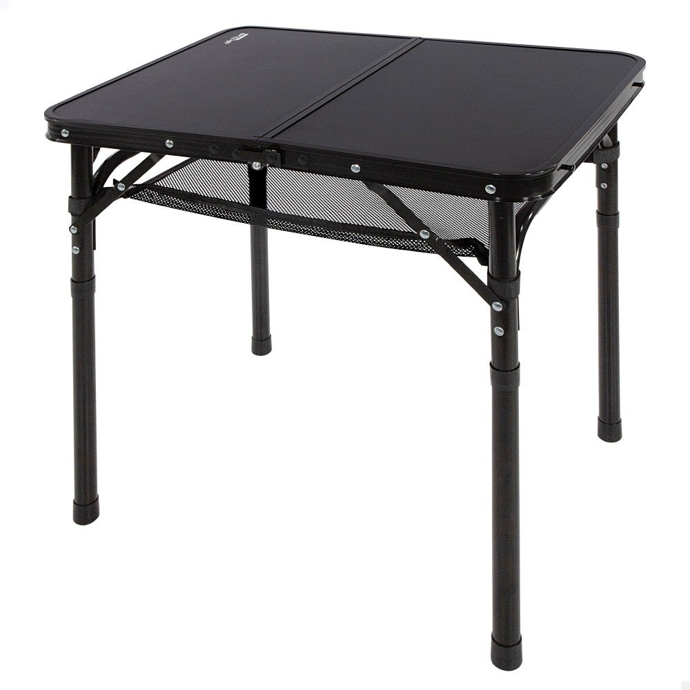 Table Pliante AKTIVE Avec 4 Tabourets - Aluminium, Réglable 60-70 Cm, Plateau 120x60 Cm, Gris, Pour Jardin/Camping/Plage