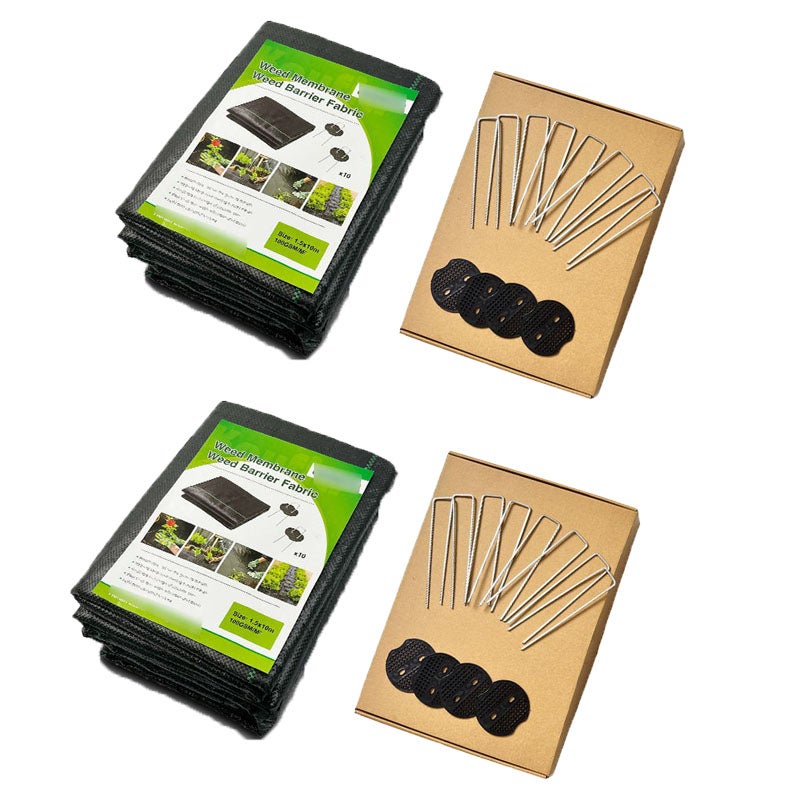 2 bâches antimauvaises herbes de 20 m, avec clous en U et joints — free download
