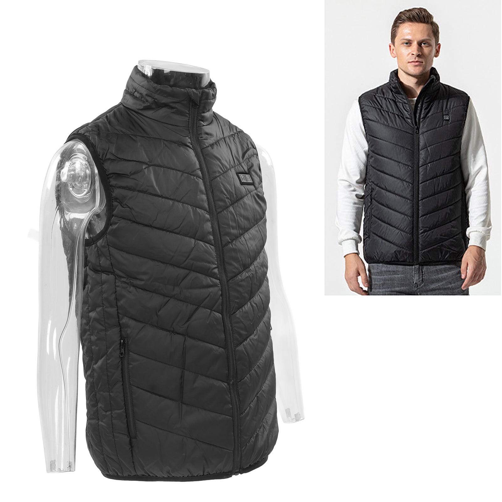 JGGSPWM (P-5TG) Gilet Chauffant Grande Taille Femmes et Hommes Manteau d'Hiver Chauffant Unisexe Veste Chauffante avec 3 Niveaux de Chauffage 26 Zones de Chauffage Noir TTTTG JGGSPWM (P-5TG) Gilet Chauffant Grande Taille Femmes et Hommes Manteau d'Hiver Chauffant Unisexe Veste Chauffante avec 3 Niveaux de Chauffage 26 Zones de Chauffage Noir TTTTG