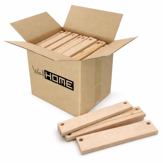 Caisse de 15kg de bois de chauffage, hêtre sec naturel en morceaux usinés et poncés, non traité