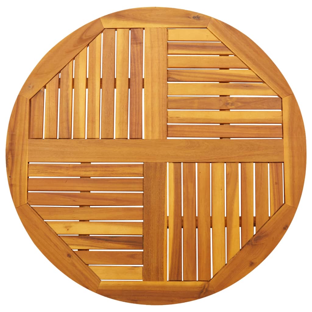HOMIUSE Tavolo rotondo marrone chiaro, diametro 60 x 2,5 cm, legno massello di pino, piano