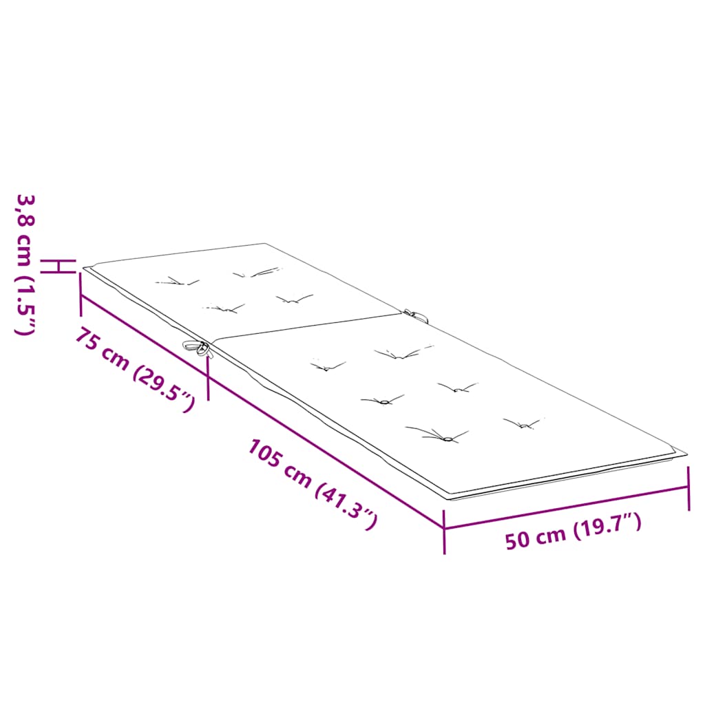 Poduszka na leżak, czerwona krata, (75+105)x50x4 cm vidaXL - 9