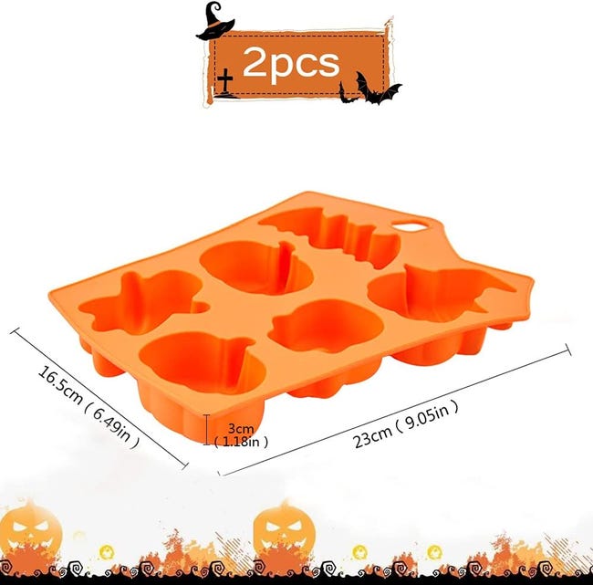 Stampo Per Torta In Silicone Di Halloween,pipistrello A 6 Fori Zucca Stampo Per Torta In Silicone Di Halloween,pipistrello A 6 Fori Zucca