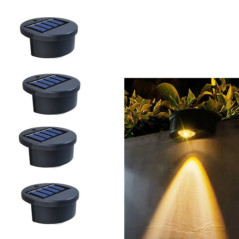 Zestaw 4 solarnych lamp LED na schody, dekoracyjne oświetlenie stopni, ciepłe światło